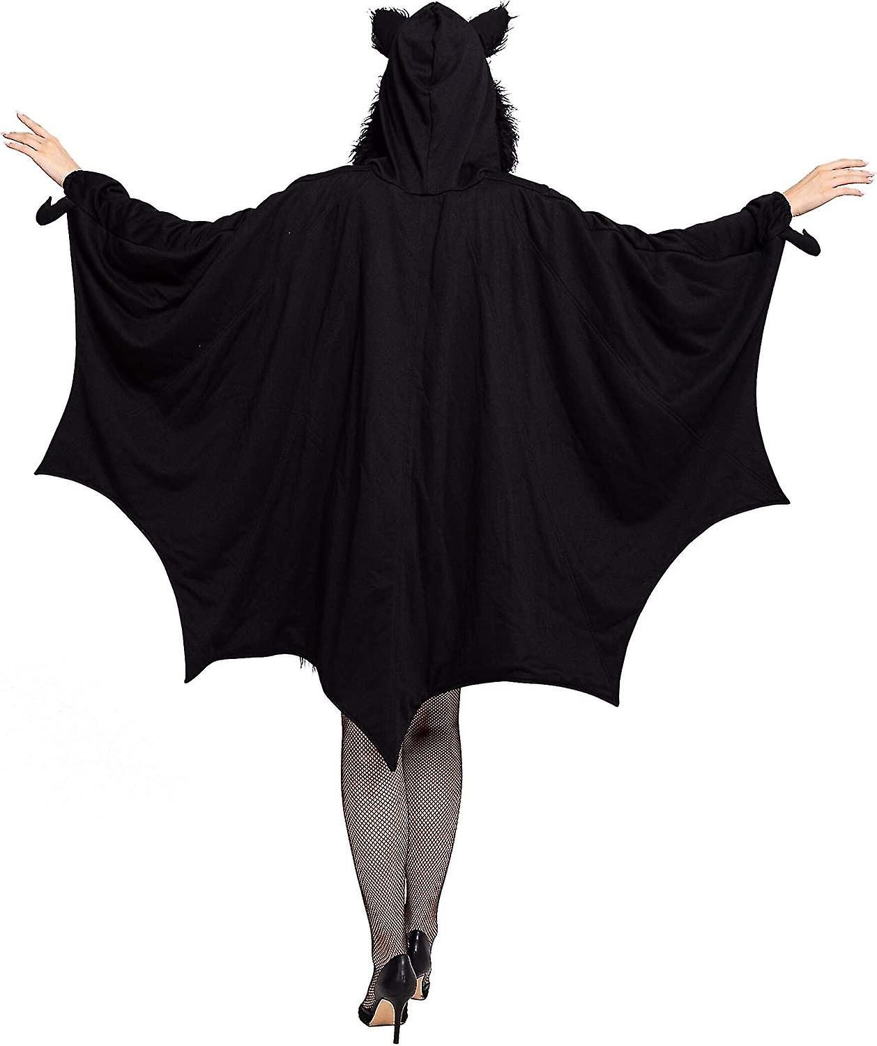 Halloween Costume Ladies Bat Cozy Black Animal Adult Cosplay Vampire ...