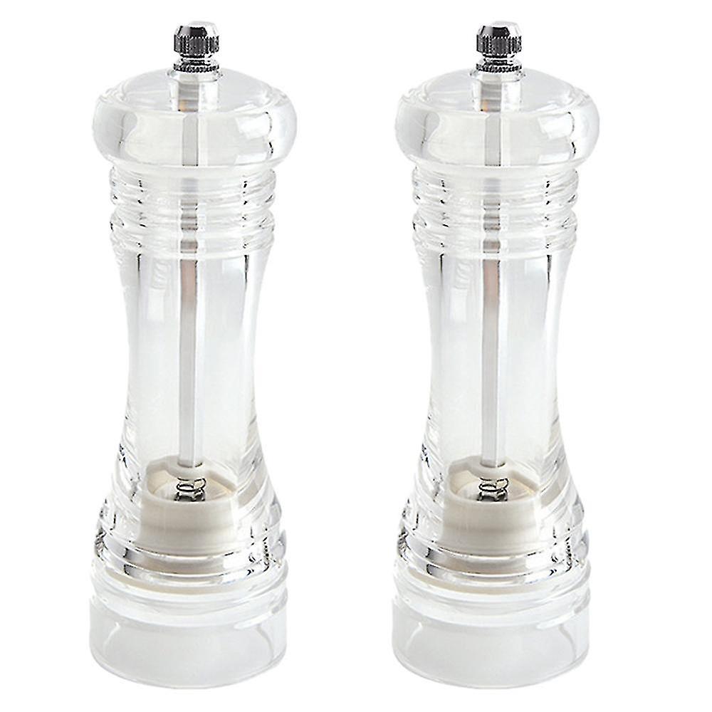 Klart akrylsalt og pepperkvern påfyllbart havsalt