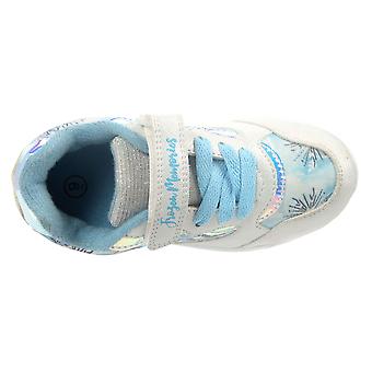 Girls Disney Frozen White Blue Snowflake Memories Trainer UK