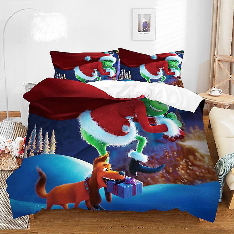 Dva nebo tři kusy Vánoční 3D tištěná přikrývka Povlečení Set Narozeniny Vánoční dárek Styl03