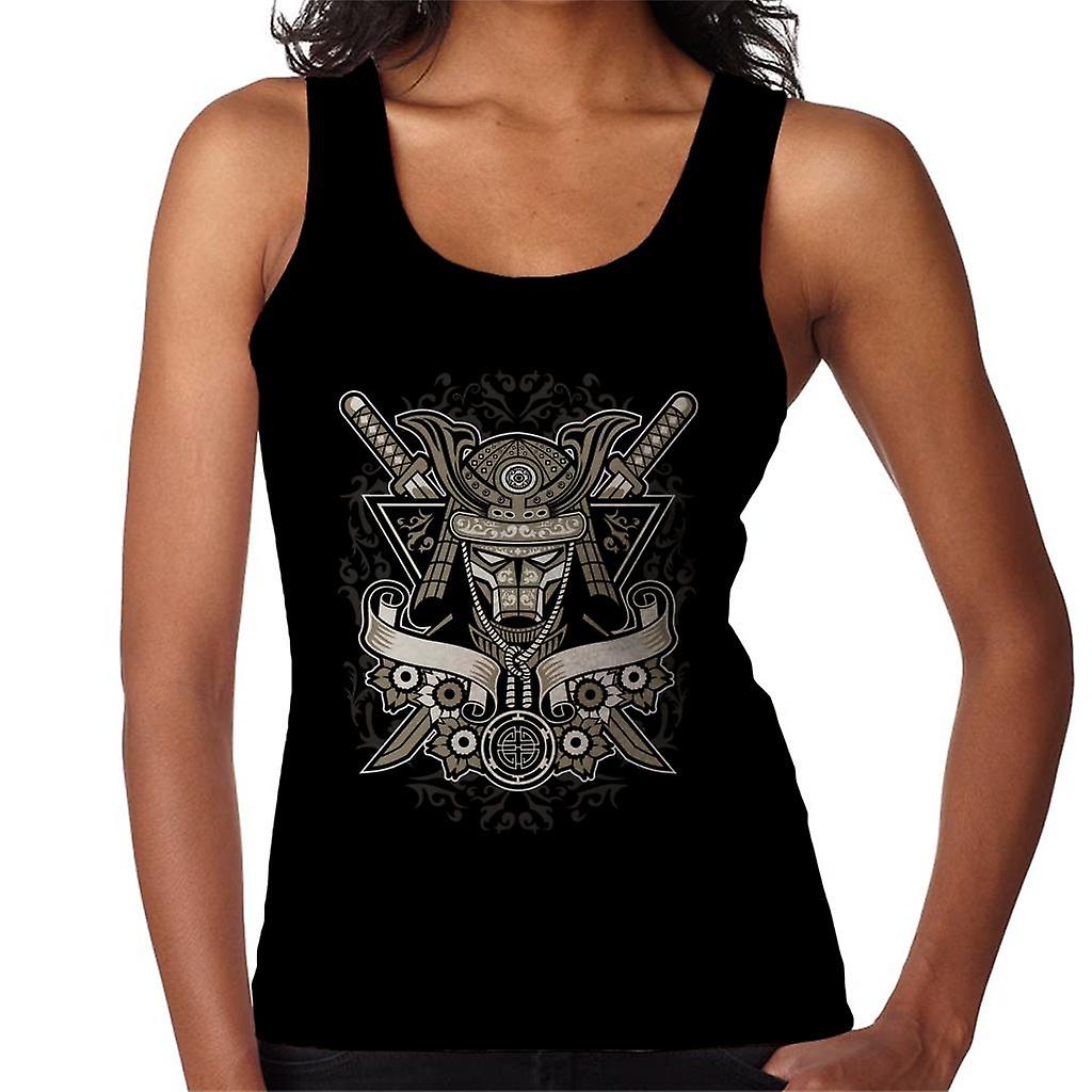 Samurai Helm Blumenemblem Damen Weste