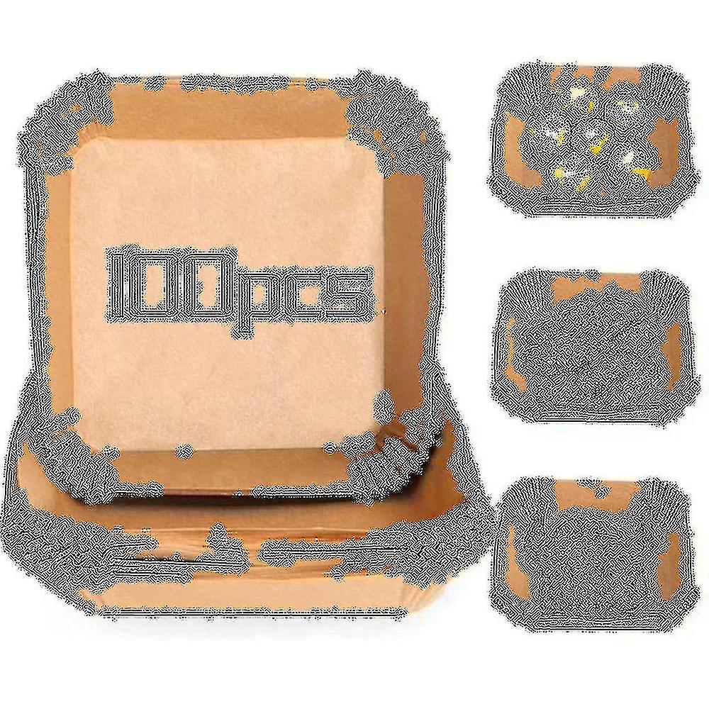 100pcs Φριτέζα αέρα μίας χρήσης περγαμηνή χαρτί Liner Oil-proof χαρτί Δίσκος αντικολλητικό ψήσιμο Mat Air Fryer Αξεσουάρ Πλατεία