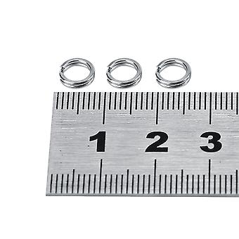 100pcs Angeln Edelstahl Doppelkreis Split Ring Köder Tackle Connector (7 #)