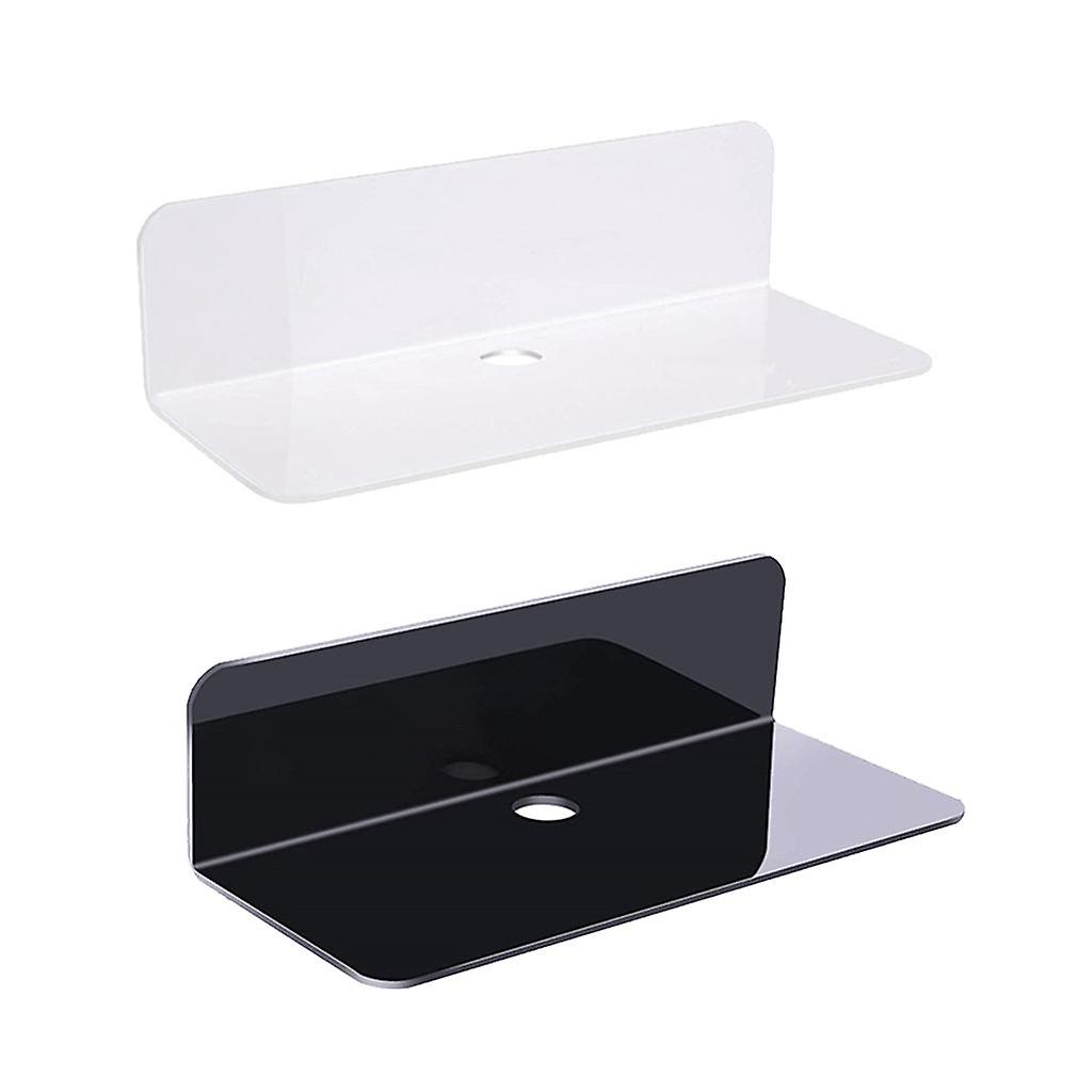 2x Damage-Free Acrylic Floating Wall Rack Stick-On for Smart Speaker Cams
