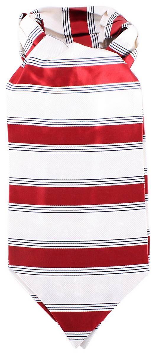 Knightsbridge Neckwear Striped Silk Cravat - Red/Cream