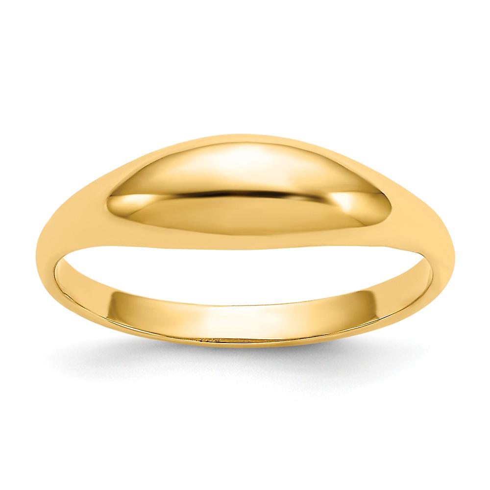 14k Yellow Gold Solid Not engraveable Polished Dome Ring Size 3-Ring - 1.6 Grams