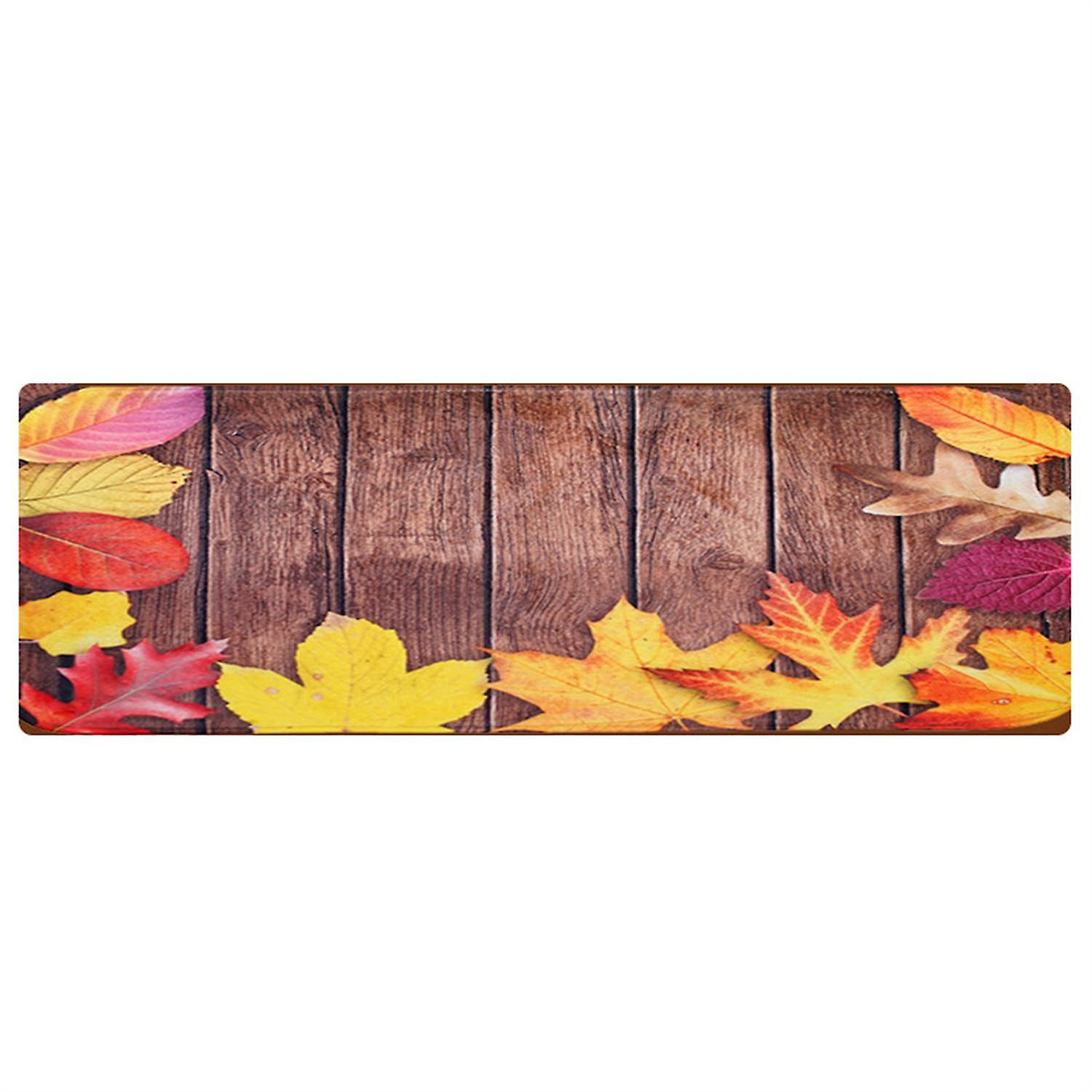 ZHOUBA Wood Board Pattern Floor Mat Non Slip Polyester Fadeless Washable Door Mat for Bedroom