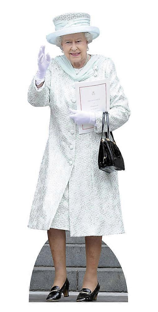 Queen Elizabeth II Life Size Cardboard Cutout – Orange Jubilee Standee, UK Made