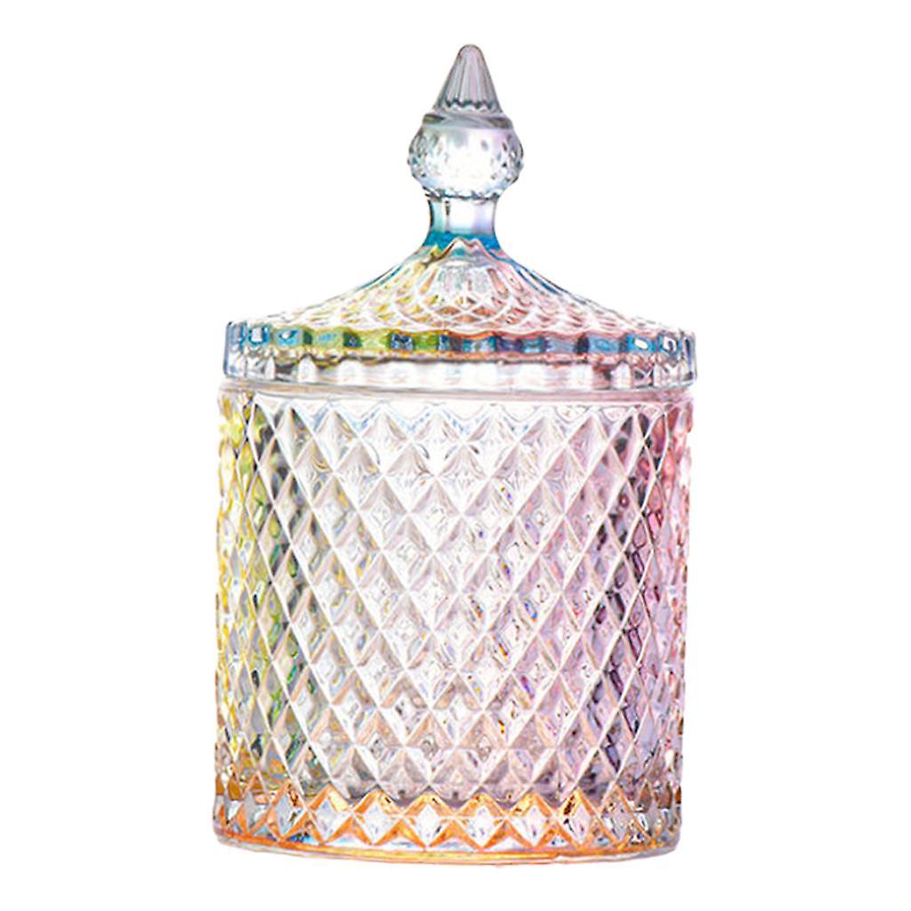 Multiuse Crystal Glass Jar Cookie Biscuit Cereal Storage Container 600ml A