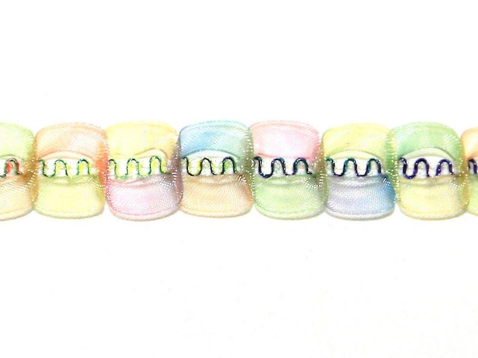 20mm Essential Trimmings Organdie Fancy Trim  Rainbow - per metre