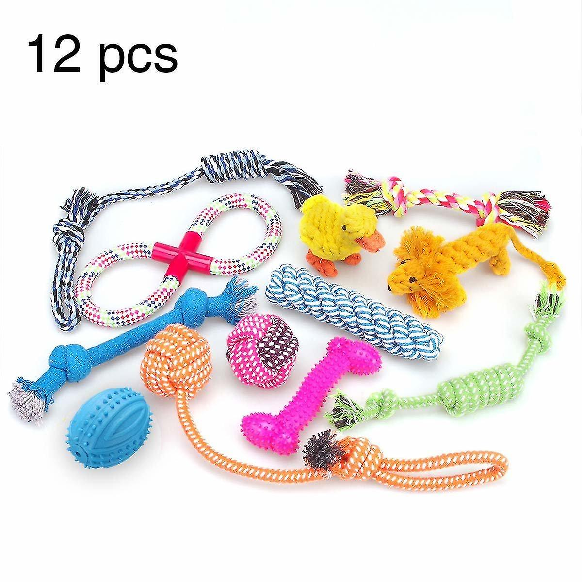Dog Toys Dog Toys 12 Pack Gift Set Ball Rope And Chew Squeaky Toys For Medium To Small Dog