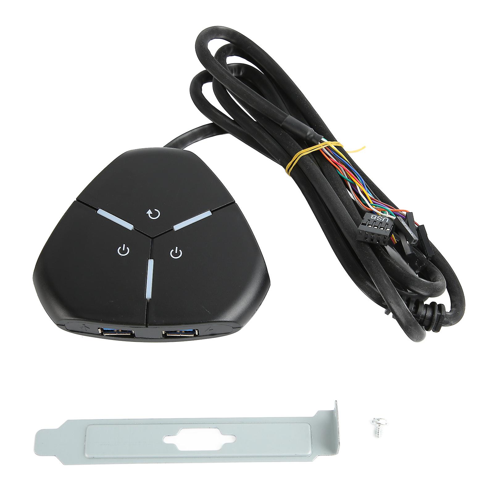 Desktop Computer Power Switch Dual Power Switch Desktop Computer Switch Button for Desktop Computers 2 USB and AUDIO