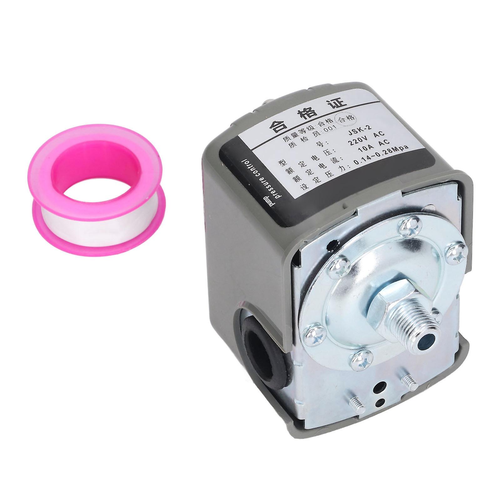 Water Pump Pressure Switch, Adjustable Pressure Switch, 1/4" NPT Male Thread, 220V AC, 10A