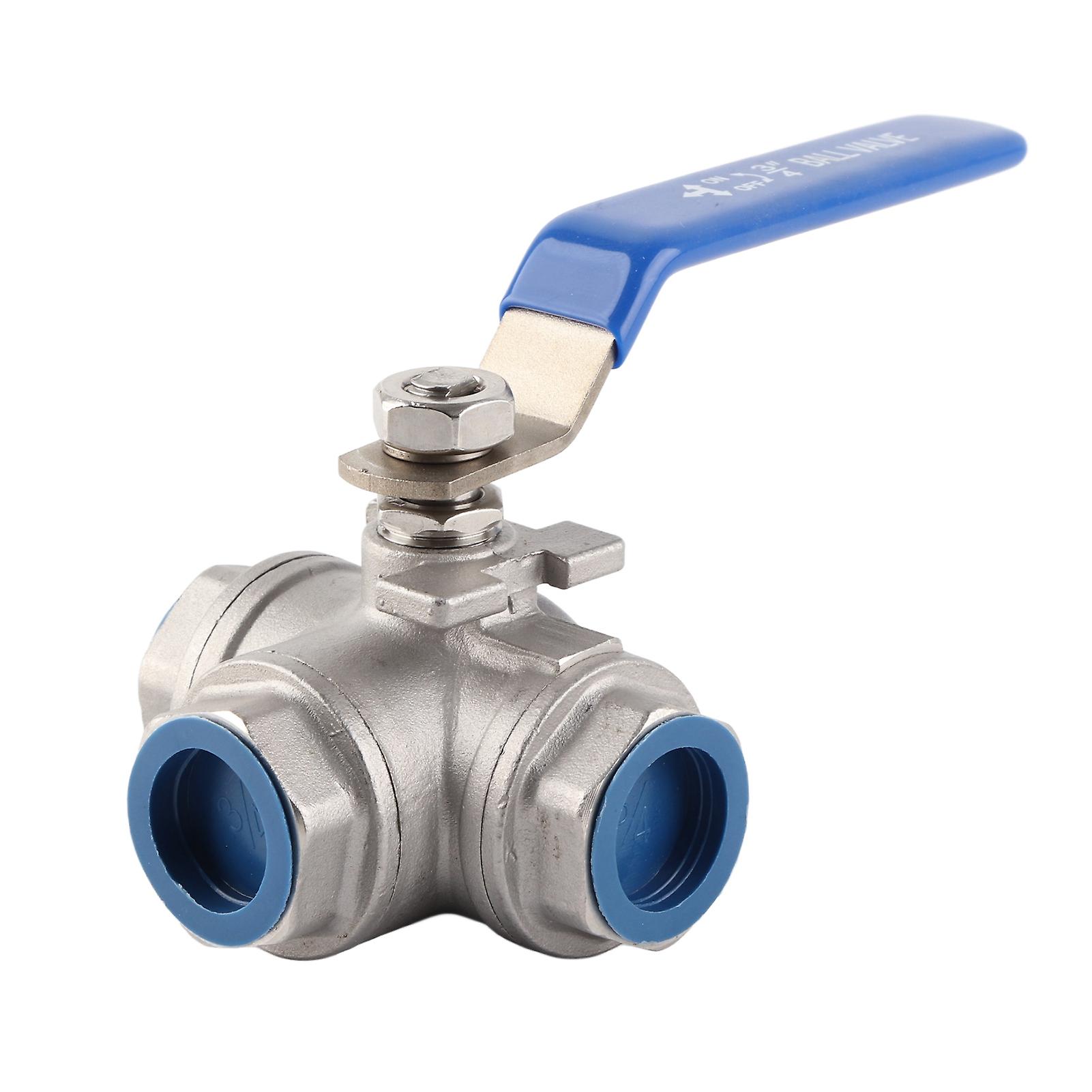 Faucet Valves - Stainless Steel SUS304 Pipe Ball Valve Three-way T-Type Female Thread 3/4" DN20