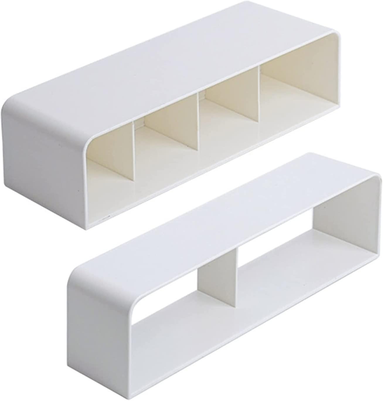 Wall-mounted adjustable umbrella holder with hook White