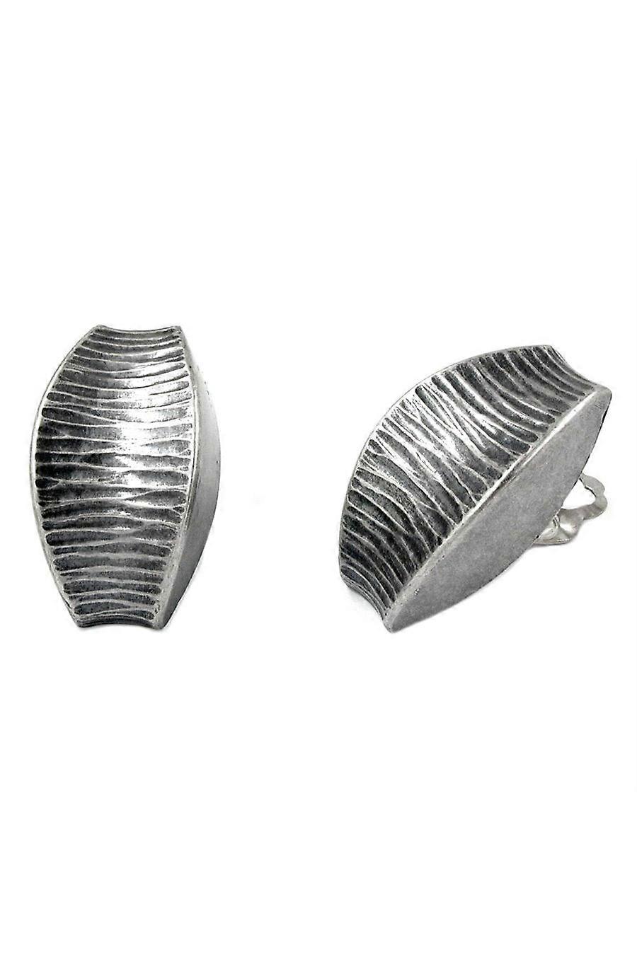 Clip-on Earring Trapezium Antique Silver Colored - Gl00048