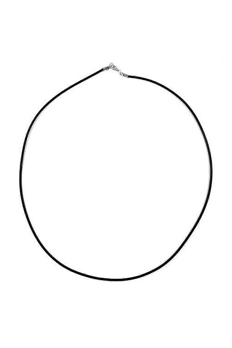 Necklace 2mm Rubber Band Silver Clasp 75cm - Gl00760-75