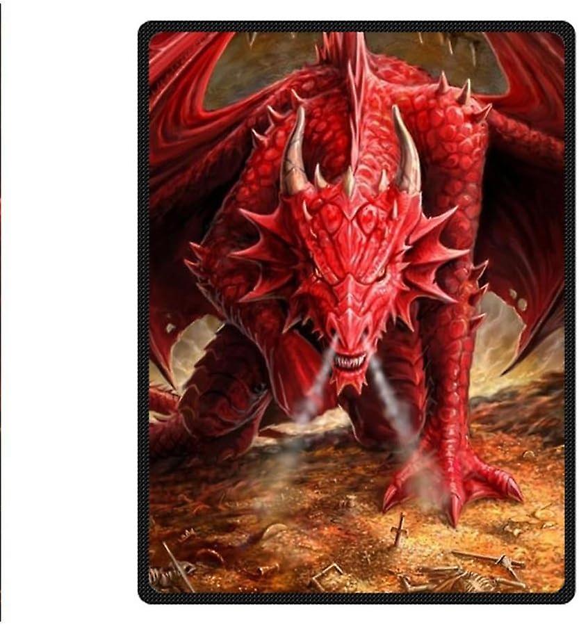 Weiche Fleecedecke Creative Red Fire Dragon Decke passend für Bett oder Sofa