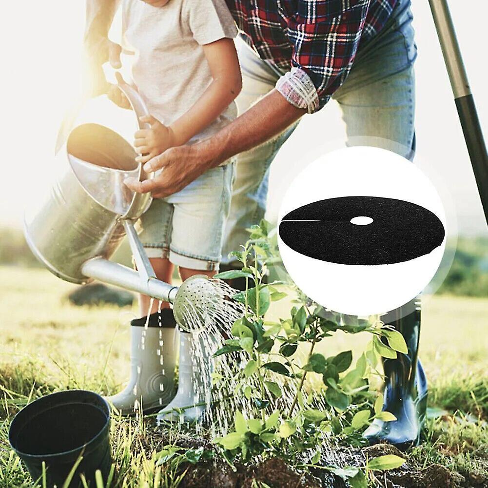 Grass Mat Grass Cloth 12 Pcs Durable Mulch Mat with Black Grass Cloth Protection Ring Tree Mats~3188