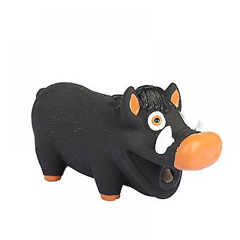 Veeki Schwein Hund Spielzeug, Schwein Latex Hundespielzeug für aggressive Kauer niedliches Wildschwein weich haltbar Gummi drücken grunzendes Schwein, das grunzt Geräusch spielen Schwein Quietschen