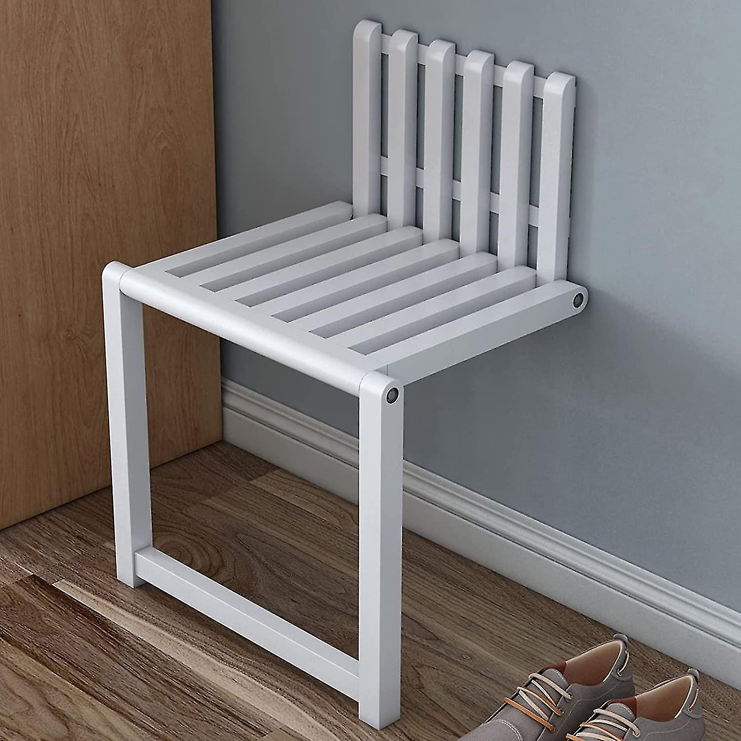 Wall-mounted Folding Chair 35cm Changing Stool White