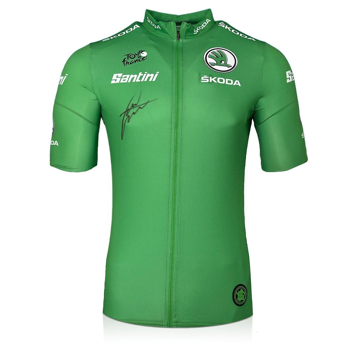 Maillot De Cyclisme Vert Signé Mark Cavendish - Tour De France - Années 2000 - Cadre Supérieur
