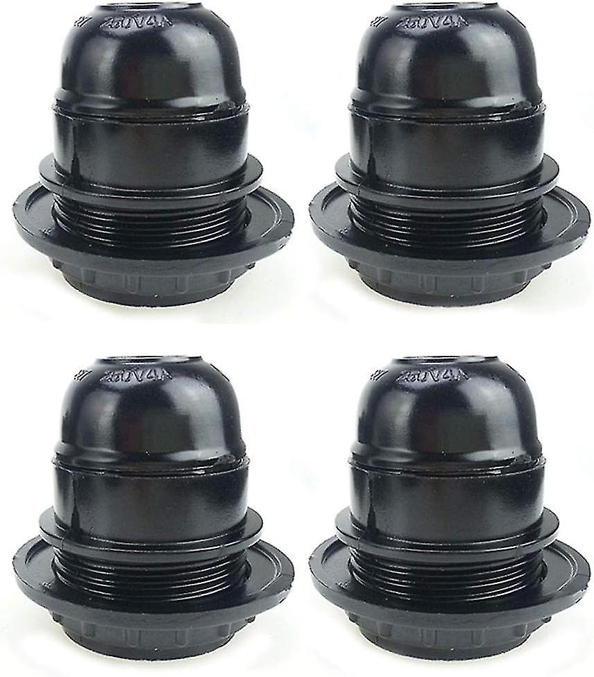 4 Pieces E27 Socket Lamp Bulb 250V 4A Plastic Light Bulb Socket Holder External Thread Retro Style (
