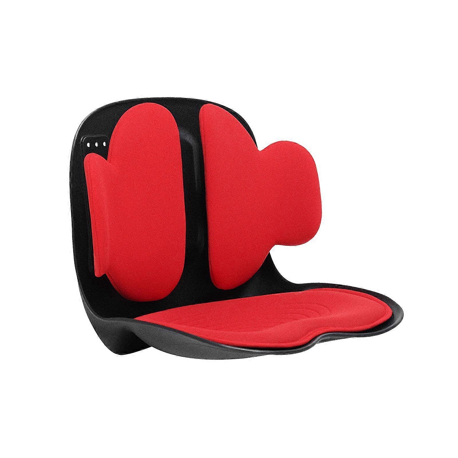 Back Support Pillow Ergonomic Soft Posture Correct Chair for Floor Seat Work Red