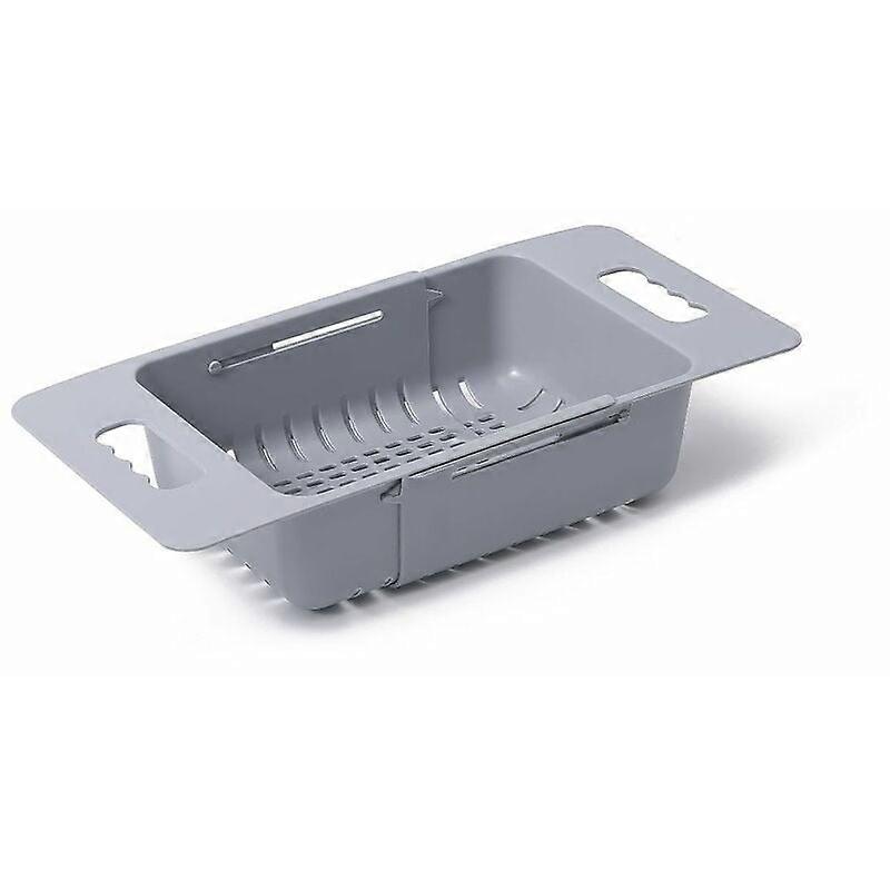 Collapsible Colander Kitchen Expandable Colander Basket, Adjustable Fruit and Vegetable Colander Over the Sink for Kitchen, Set of 1 (Gray)