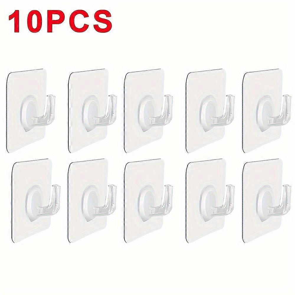 5/30PCS Ultra-Sticky Transparent Wall Hooks - Easy Install, Heavy Duty, Self-Adhesive Door & Wall Hanger Rack for Kitchen, Bathroom, and Closet Storag