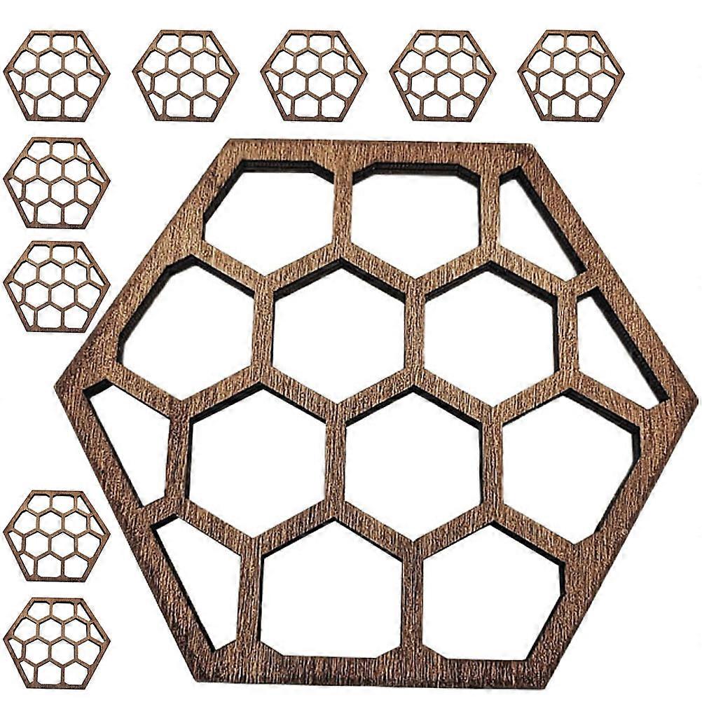 10pcs Wooden Coasters Tableware Mats Dining Coasters Hanging Handicraft