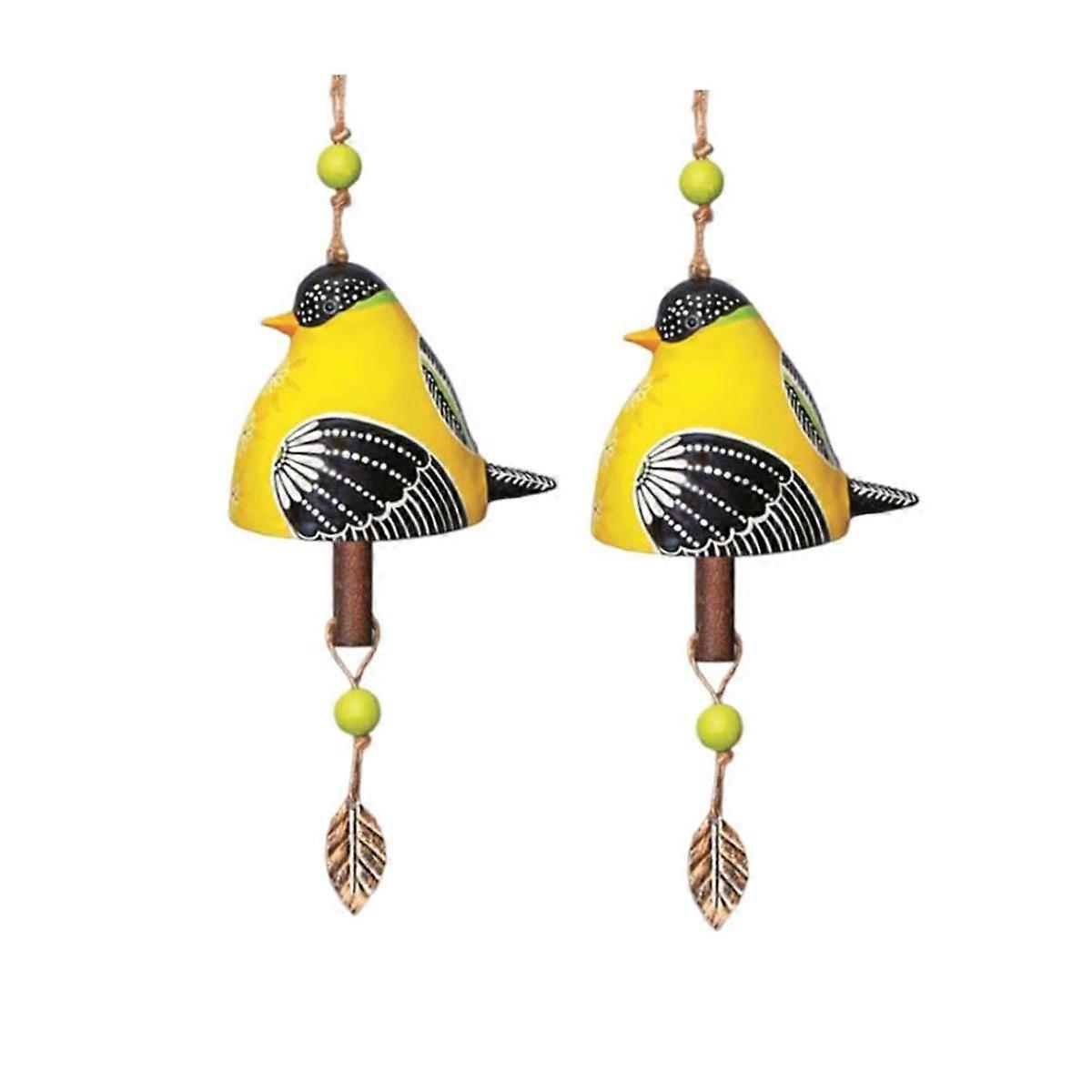 2PCS Bird Song Bell Bird Song Bell Wind Chime Bird Song Bell Garden Decor Hanging Rustic Wind Chime Wind Chime Parts,E