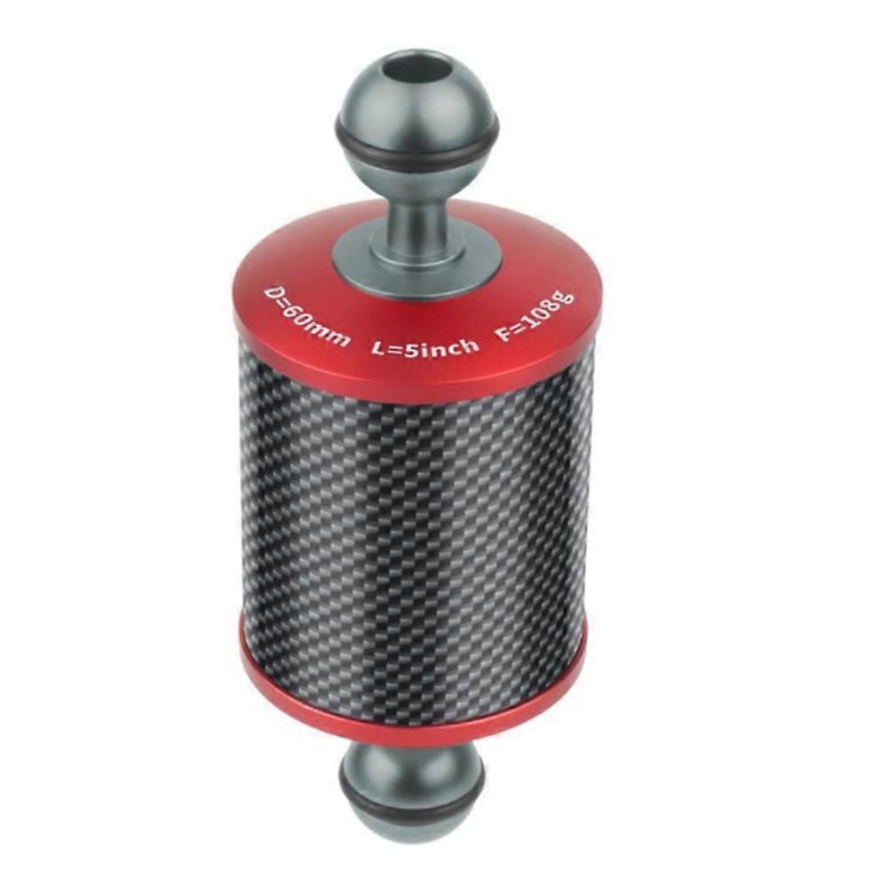 Dia 60mm Carbon Fiber Float Buoyancy Aquatic Arm 5 inch for DSLR Camera Tray Underwater Diving Accessories, Red