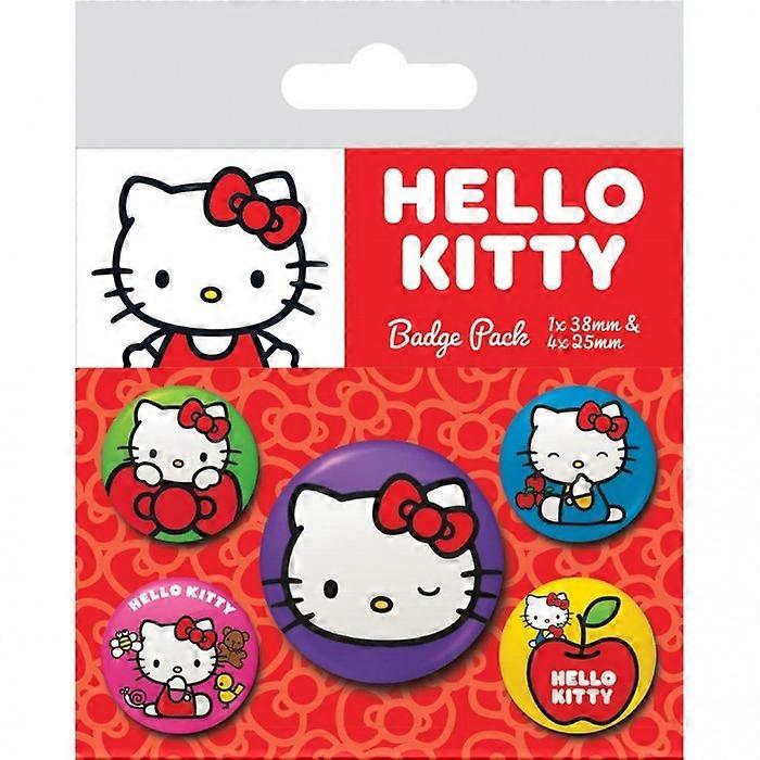 Hello Kitty Kleurrijke poses Badge (5 stuks)