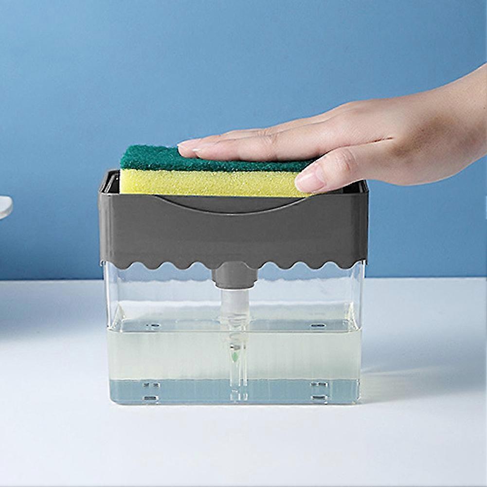 Automatic Kitchen Detergent Dispenser with Tableware Washing Sponge Accessory