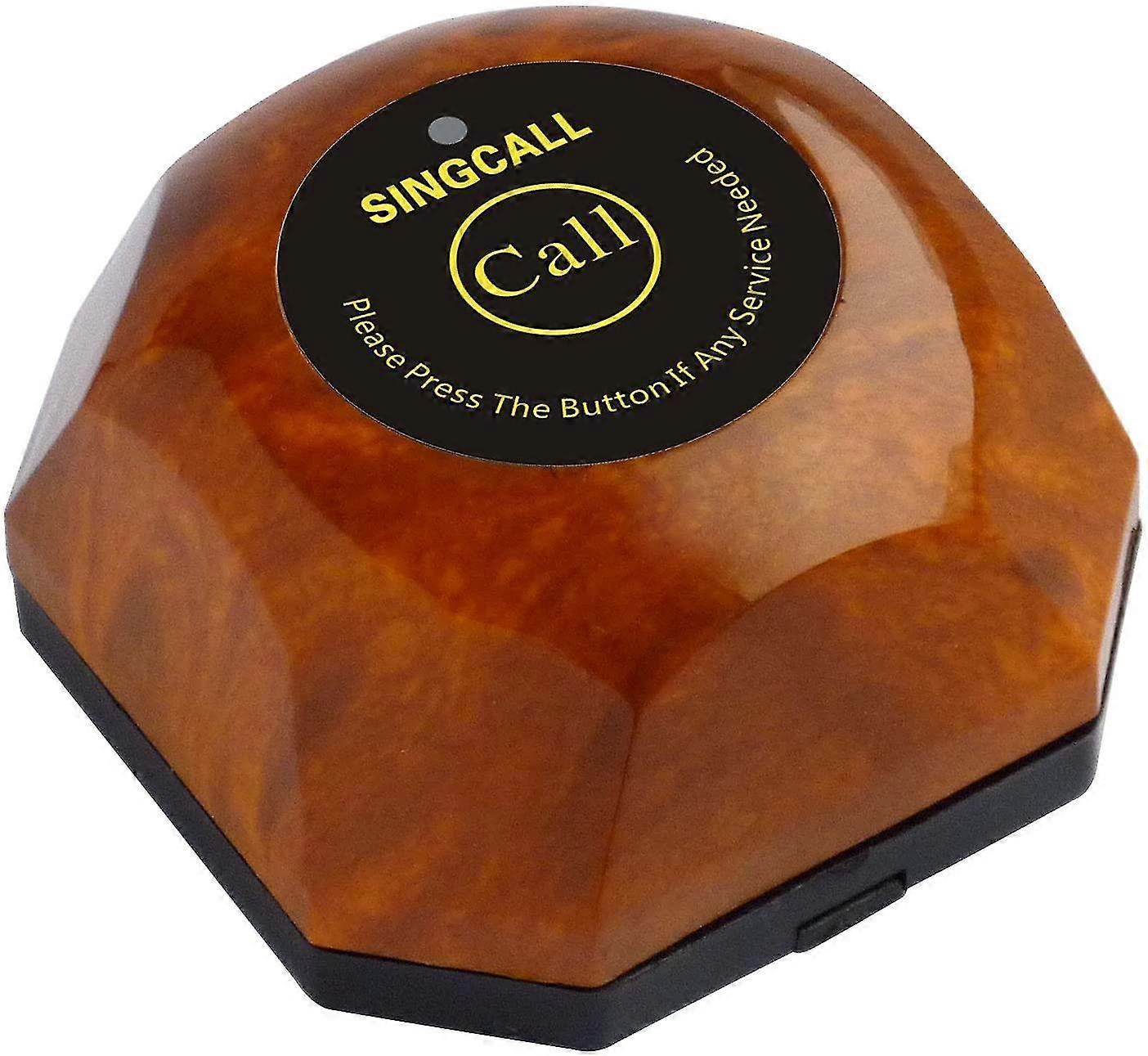 Wireless Calling System,Brown Single Call Button,Guest Call Waiter System(Ape560)