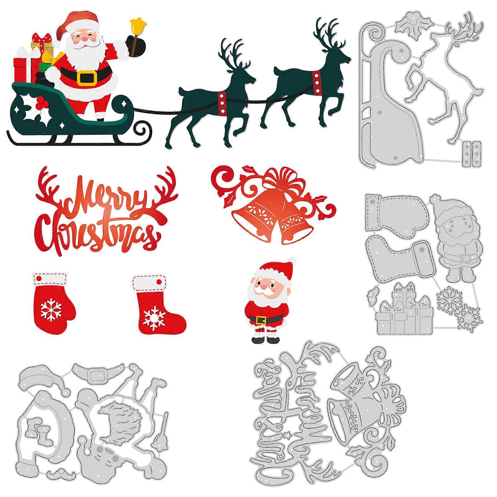3Pcs Christmas Bell Pattern Decoration Template Reusable carbon steel Stencil