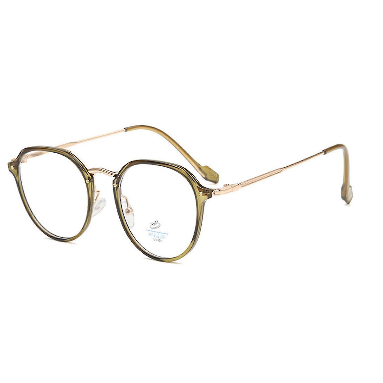 초경량 라운드 프레임 안경 안티 반사 투명 렌즈 안경 여성과 남성 매일 착용