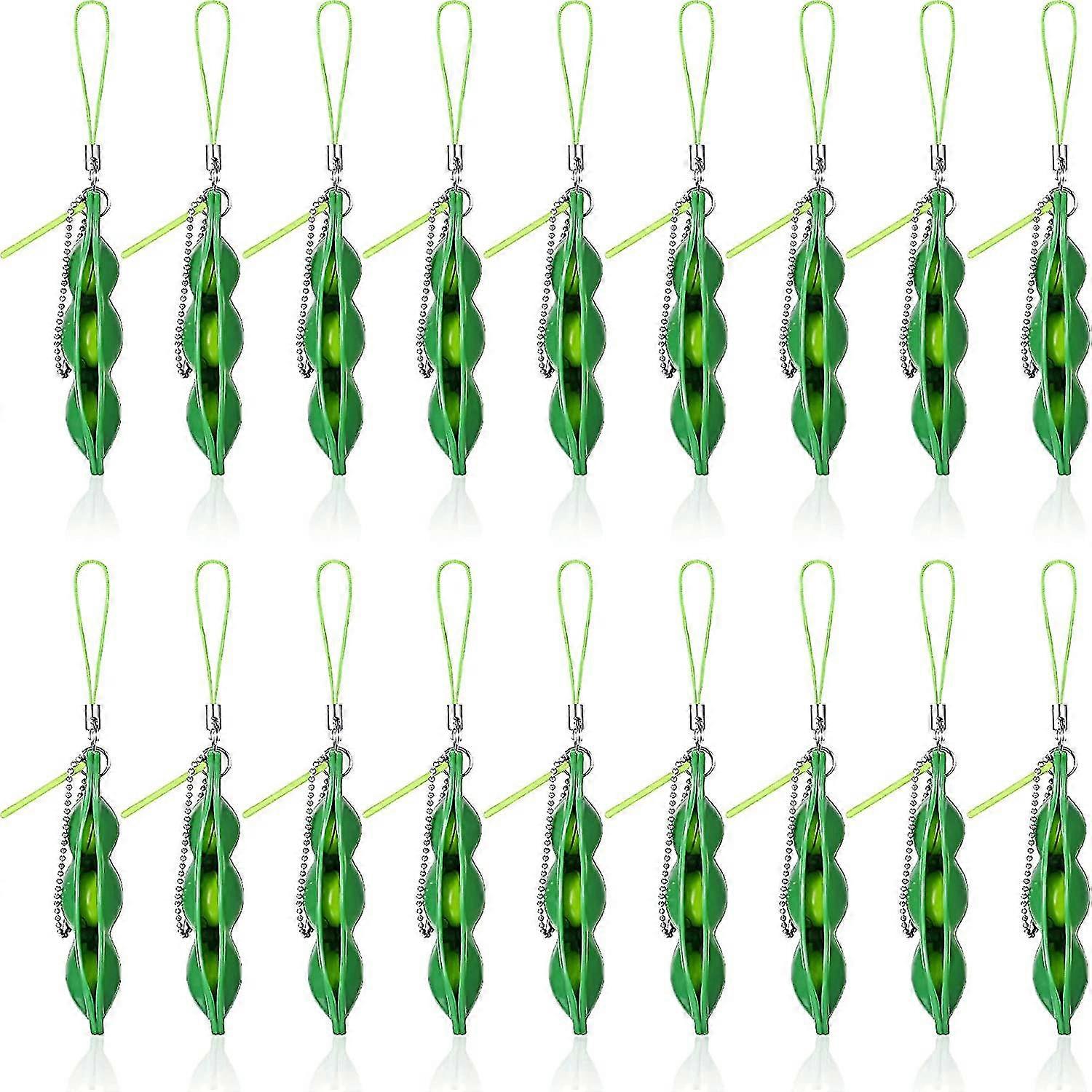18 Pack Fidget Bean Toys Funny Expression Bean Fidget Toys Soy Squeeze Bean Peas