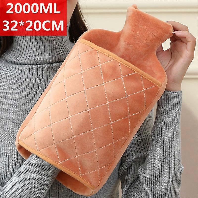 Bolsa de agua caliente 1L / 2L Bolsa de agua caliente con suave inodoro Mantener caliente Portátil