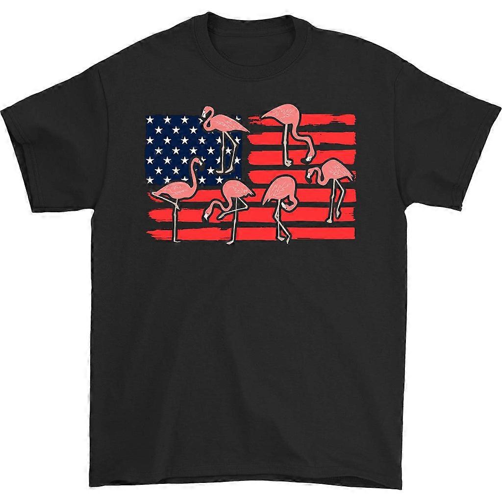 Camiseta Us Flag Flamingos