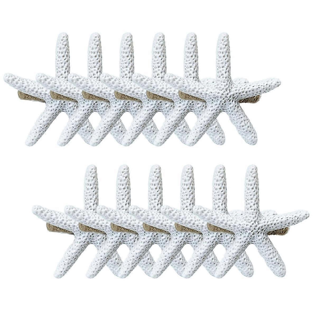 Starfish Napkin Rings Set of 12 Sea Star Napkin Rings Bulk for Beach Dinning Table Decoration,Napkin Ring