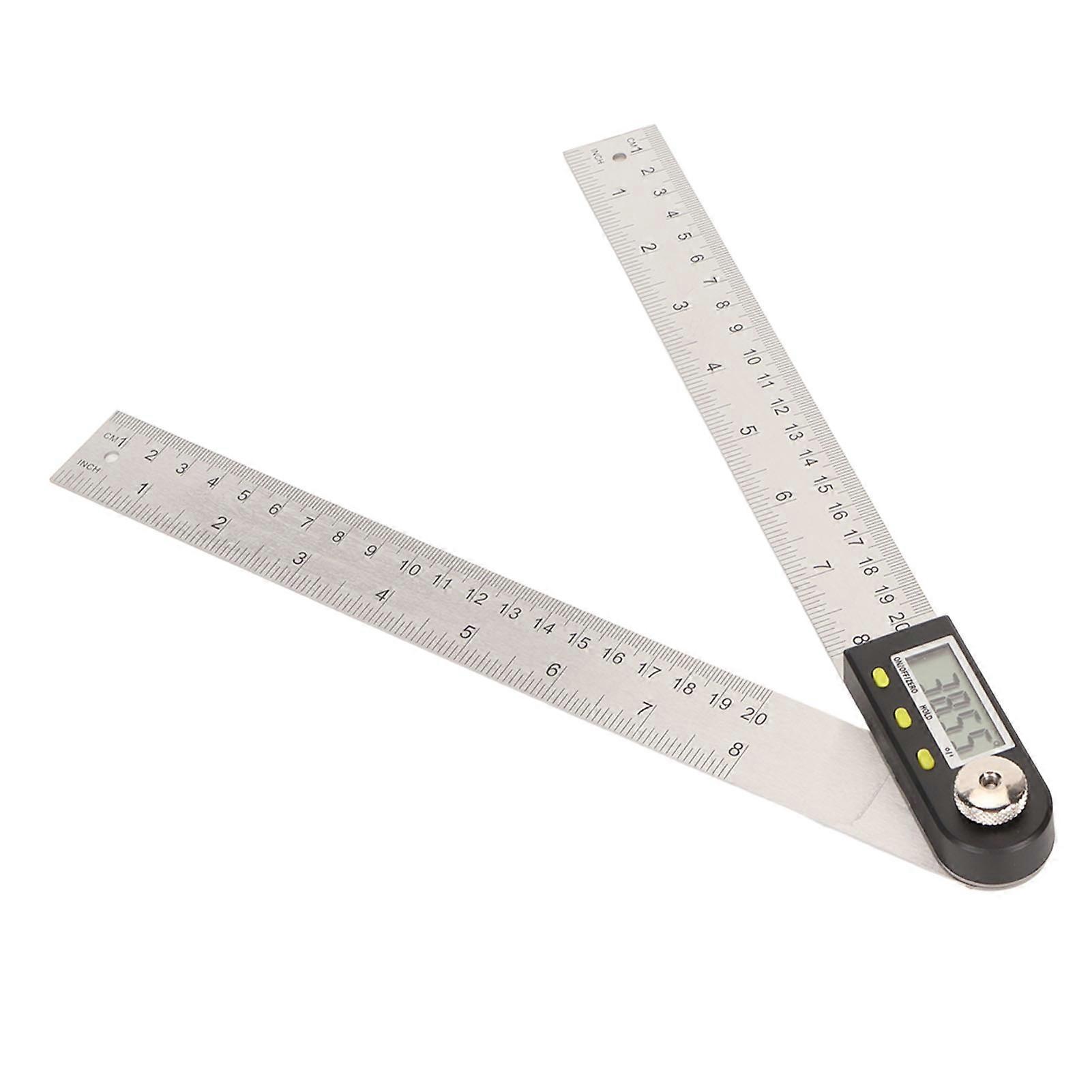 Digital Angle Ruler 200mm 0 to 360 Degree Stainless Steel Lock Function Angle Measuring Tool for Woodworking Craft DIY