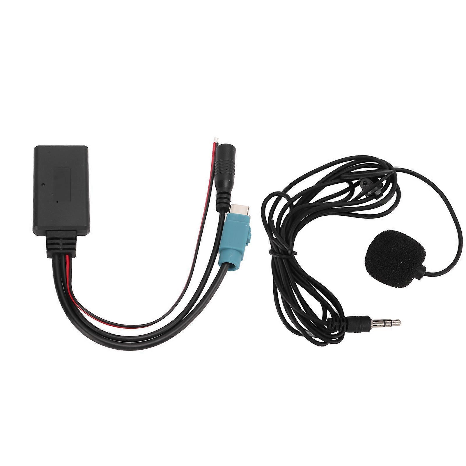 Car Wireless Bluetooth Module 3.5mm Jack AUX Input Lead 1.5m Microphone Cable for Alpine CD Player 2009 Up