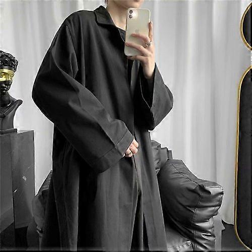 الخندق الرجال فضفاضة معاطف الصلبة جميع المطابقة عارضة وسيم بدوره طوق قمم هونغ كونغ نمط تصميم الوشاح ذكر وصول جديد أنيقة