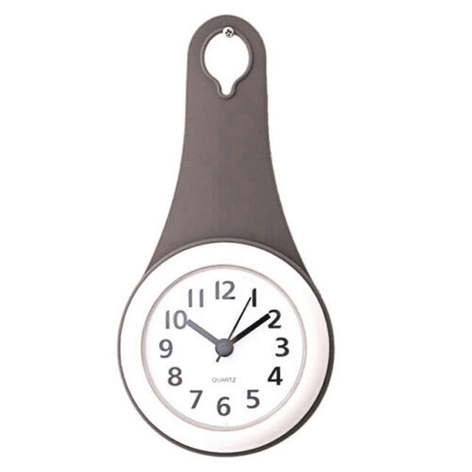 Wall Clock Kitchen Bathroom Waterproof Clock Mute Shower with Suction Cup