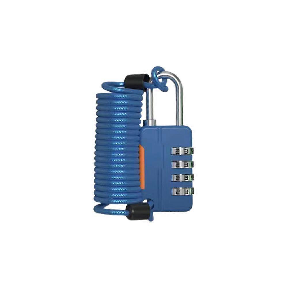 4 Digit Combination Lock with Cable Scalable Steel Wire Flexible Gate Locks for Luggage Helmet Gym Fence Door Sports Bike