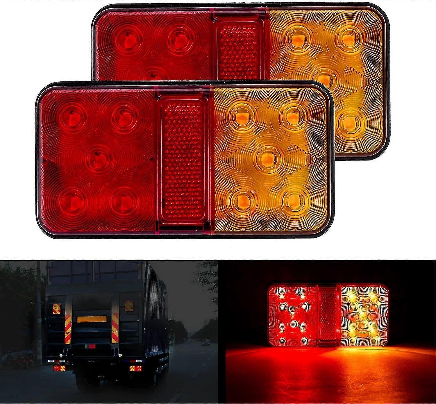 2pcs Led Tail Lights Multifunctional Led Trailer Lights 12v Waterproof Parking Position Indicator