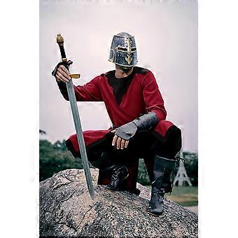 Runcati Middeleeuws kostuum voor heren, renaissance, piraat, Halloween, Viking, tuniek, ridder, cosplay, krijger, LARP overhemden, donkerblauw, M