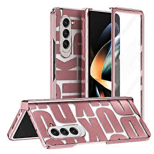 For Samsung Galaxy Z Fold5 Integrated Electroplating Folding Mobile Phone Case with Hinge